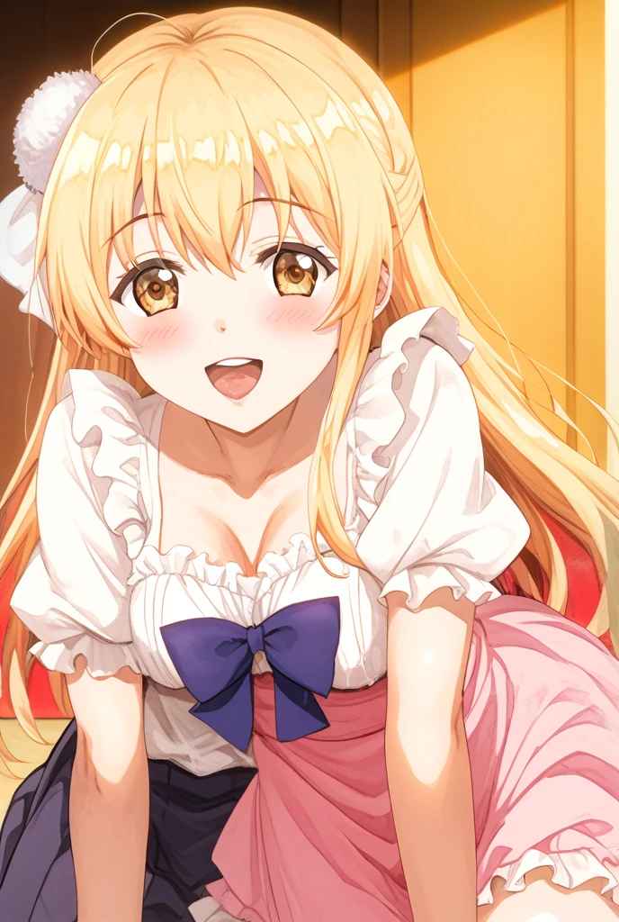 (13 years old:1.3,), (Girly:1.4),(maid), Cute, ((From below,Female masturbation:1.6)), (masutepiece, Best Quality),womb tattoos:0.5,Small breasts,Busy city, Looking at Viewer,NSFW,athlete,Pink Heart,Open mouth,Nipples, Sweat, tanline, Plump , , full-face blush, Closed eyes, Very long hair,masterpiece, super fine illustration, best quality, light particles, ultra-detailed, 8K wallpaper, (bright colors:1.2), (adult woman), voluptuous body, huge breast, carrot orange hair, long hair, twintail, two side up hair, shiny skin, (naked, yellow legwear), red ribbon, beautiful red eyes, slant eyes, shiny eyes, orgasm face, O-face, blush cheeks, arched back, (a man), (man behind woman), (man hold girl's waist:1.4), (vaginal penis), hetero, (top down bottom up, lying on back), (woman spread legs), (intense Sex:1.7), (cum out:1.2), nsfw, bedroom, light up, shadow,
