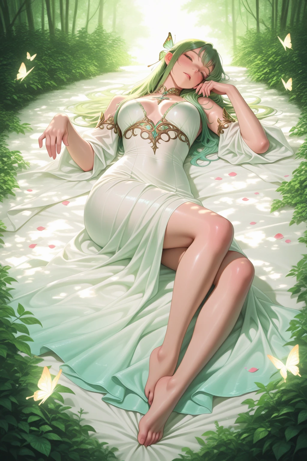 ((64k,Ultra-high resolution,Super best quality,masterpiece,Hyperrealistic,Young and adorable, beautiful, young, adorable,Full body photo,Full body angle,Whole Body Ezbian,Surreal,Very detailed:1.3)),hair ornaments,Pink Hair,Blue Eyes,GundamSEEDフリーダムのヒロイン,Lacus Clyne,((Swimsuit,Yukata,Yukata,In a dress)),smile,Water Lake,There are lots of beautiful flowers blooming,Detailed eyes,Detailed skin,Detailed face,Shiny skin,Detailed Hair,White skin,Perfect lighting,Glossy Lips,京都animeーション, animeカラーリング ,Klein Lake,Straight hair,blue eyes , (((hair ornaments, White sleeves,豪華なWhite Dress, 豪華なPurple Skirt, 贅沢なLong skirt))),Very long hair, Bare shoulders, Star background,(style\),anime, Lacus 1, One girl, alone, White Dress, Purple Skirt, Long skirt, Very long hair, Bare shoulders, Large Breasts, smile, Gundam, On the floor,retro artstyle,