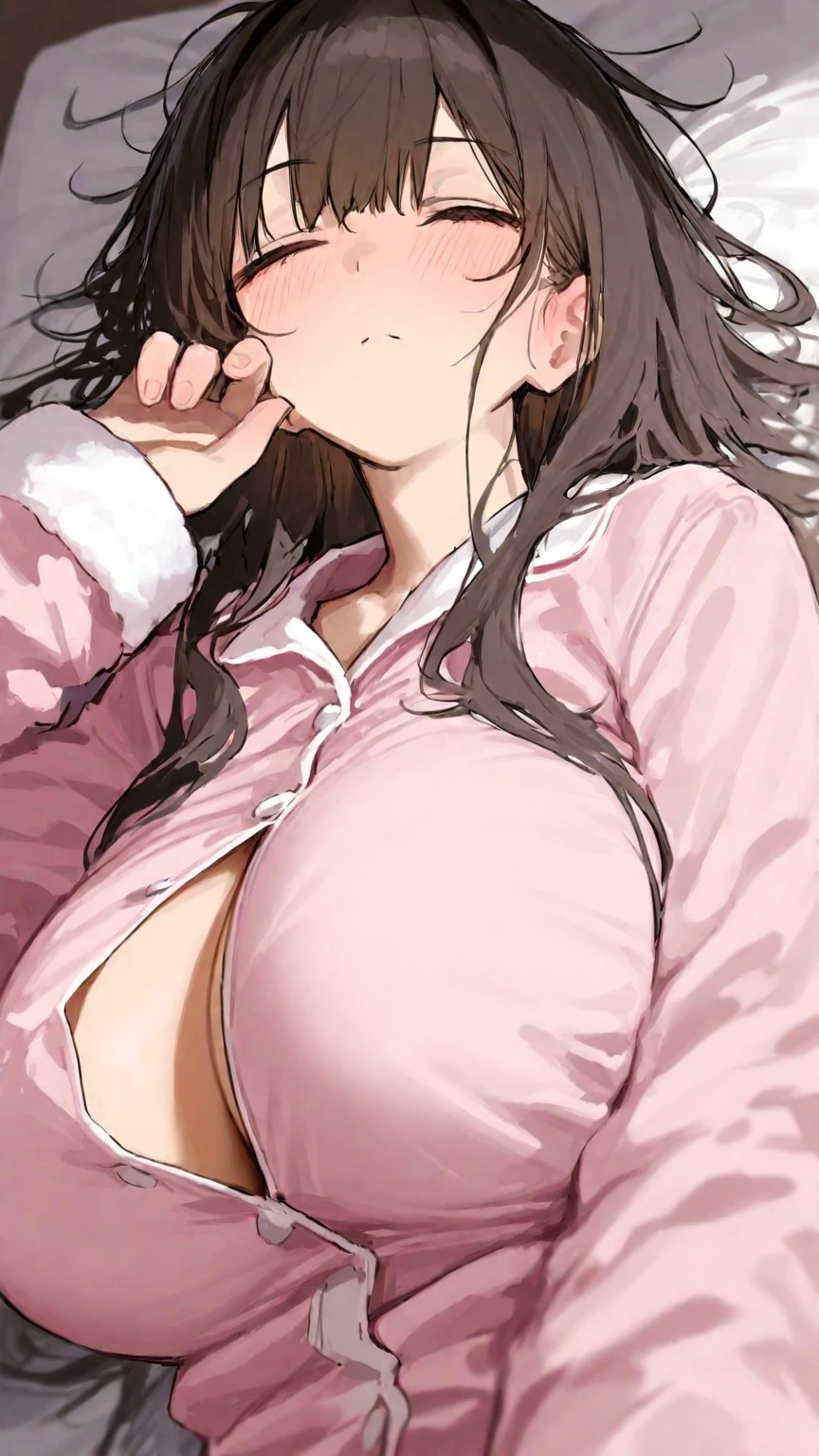 Moles around the eyes、long、big breasts、Long Sleeve Off Shoulder Sheer Maxi Dress Mask、full shot, My chest is about to fall、big breastsの谷間、turn one's face away、bewitching adult woman、background toilet:1.4、short skirt、drooling、kneel、、pink lace bra:1.7、provocative smile:1.5、(Sucking gestures:1.8)、stick out tongue、