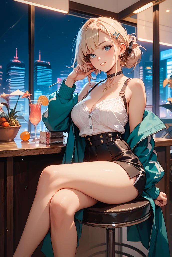 (sit next to:1.3, pov), Accurate human body、Detailed people、Correct five-finger、4K - ultra-vivid、highest quality, masterpiece, Ultra-high resolution, Detailed Background、The perfect background、
(((Oily skin,Sparkling Skin、Realistic skin texture、Detailed beautiful skin、Shiny skin、Slimy skin、Glowing Skin、Shiny skin)))、
((Golden lighting、A seductive face、Ecstatic、sexual excitement))
Full Body Shot, Low camera angle, Perfect face and eyes、
(gyaru:1.2, Cream yellow short ponytail hair:1.8, Black skin:1.5), ((Big Breasts)), (Night dress、split dress、Red dress:1.5、blue eyes、Pink Lip Gloss:1.2), (nightclub:1.1, Night lounge:1.1, Drunk, drink alcohol), kurogyaru, A large black sofa 、Young and cute gyaru, laughing happily