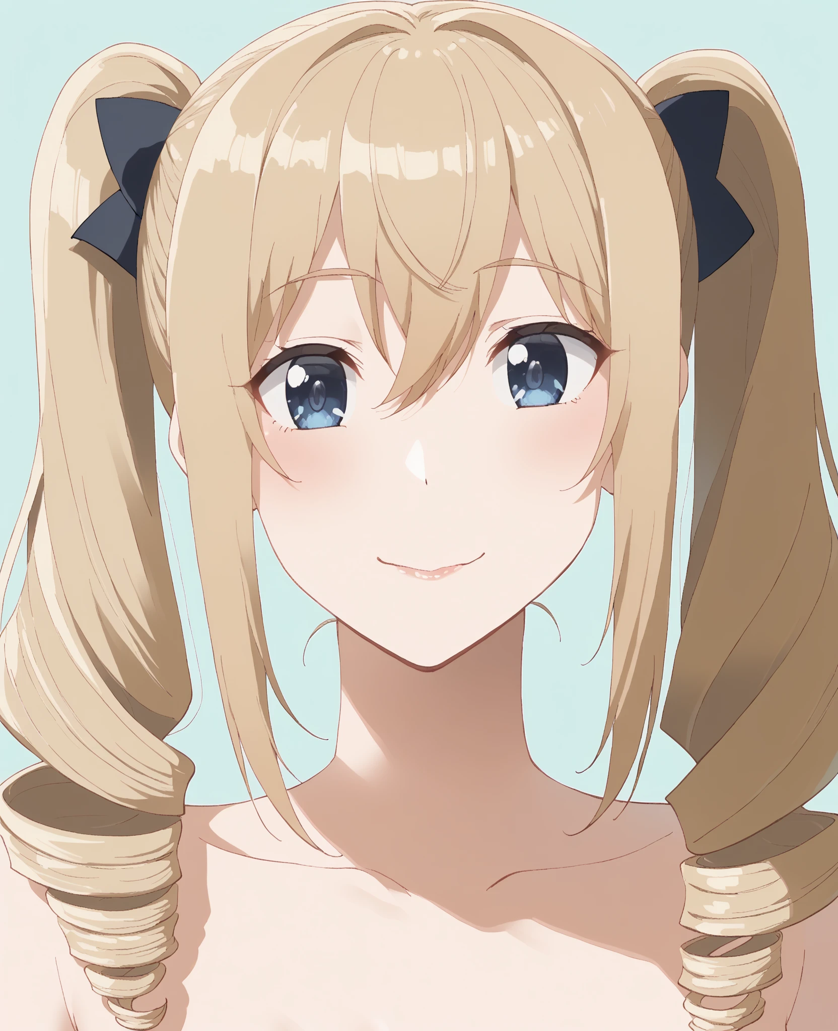 Highest quality, masterpiece, No correction, Beark,shinosawa hiro,thin,Orange eyes,White eyelashes,Blonde,Long Hair,Hair Clip,flat chest,white background,frilled bikini,white bikini,ponytail,smile,ちびキャラ