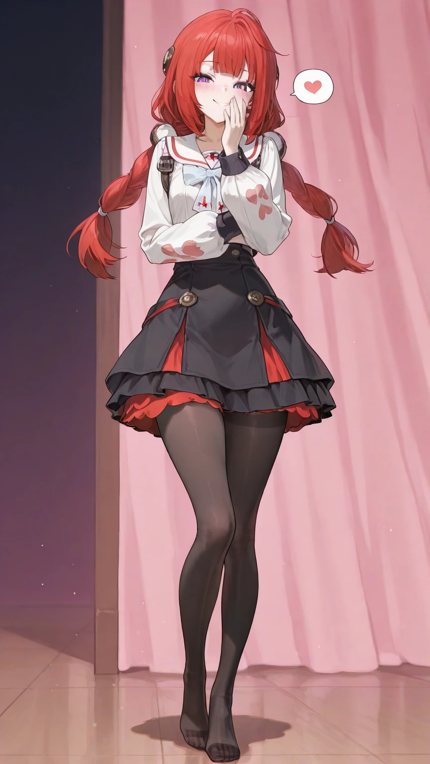Eleanor_Hume, hair_ornament, thighhighs, gloves, long_sleeves, dress, twintails, frills, fingerless_gloves, white_thighhighs, thigh_boots, short_dress, <lora:Eleanor_hume:0.8>