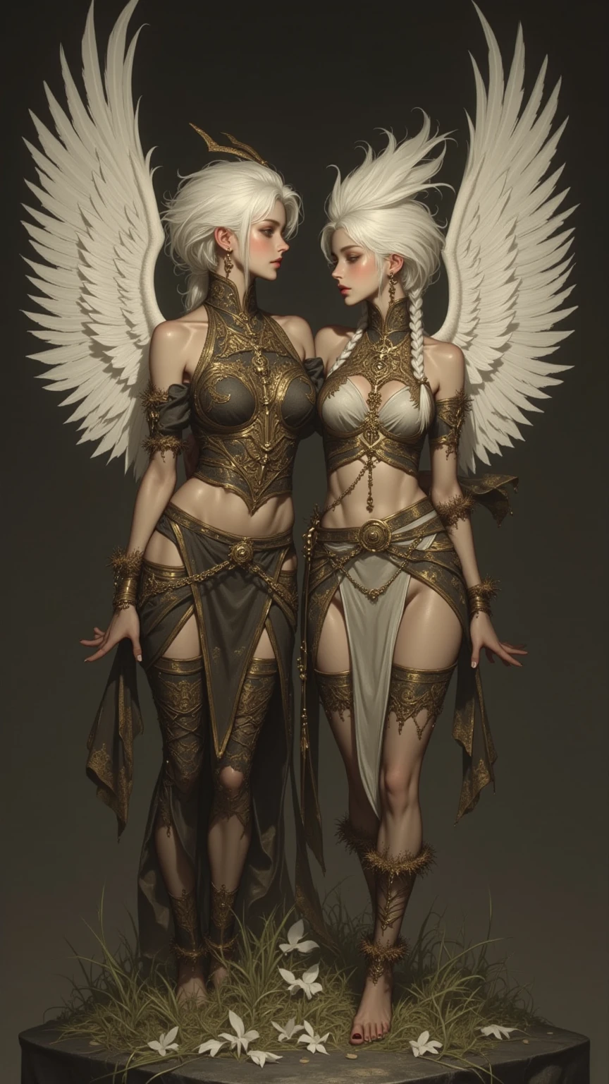 ((Highest quality、8k、masterpiece:1.3)),((Angels of the Cybernetic World、Prayer Pose、nude、Pubic hair))、Image color is white、((Mechanical Wings))、Japan Maiden,((Full body portrait)),Best image quality,Ultra Clear,The facial features are delicate and clear,Exquisite detail,Slim body、Small breasts、Small Ass、Upright pose、Black Hair、Bob Style、Cropped bangs、Anatomical、Facial muscles、elegant、Beautiful background、Octane Rendering,Cathedral
