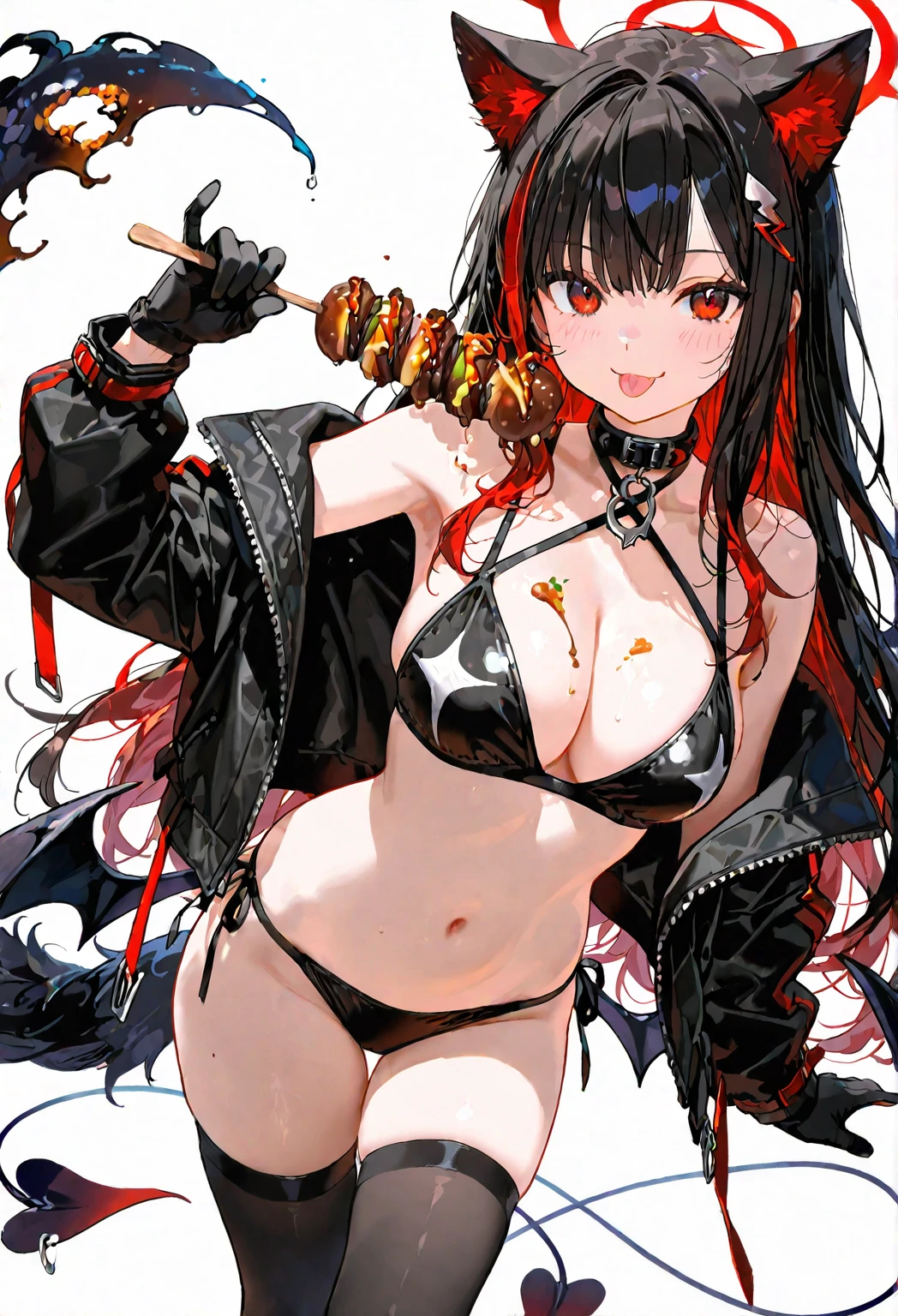 #coterie, clown woman, hot painting, attractive, delicious, demonic, black fire and flame