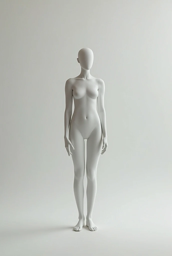 A 3d plastic mannequin on a white background