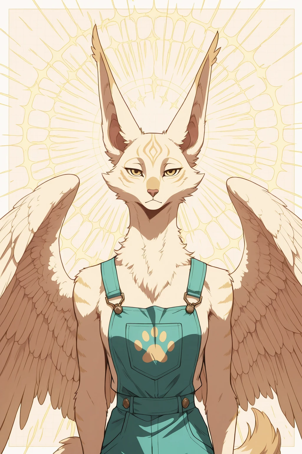 Top quality, ultra-fine illustrations by Alphonse Mucha, Art nouveau, transparent clothing, Rich colors, Dreamy, mystical, erotic(Desert, Backlighting)(beautiful face and eyes with great detail)absurdres, perfect anatomy((Beastwoman))(Furry, angelic cute 1girl, Solo focus)(furry anthro:1.7)(((furry body, jerboa facial features, jerboa body features)))(((muzzle of the animal, very detailed furry body of animal))))full body, Smile (portrait),