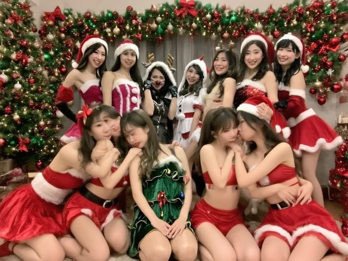 Crimson in WHITE, (Masterpiece) of ExtremelyDetailed (ProfessionalPhoto of 9Girls in Crimson SkinnyShorts:1.37) PUNIPUNI PICHIPICHI, {StandingBackwards FullBody|Stooped|Overflowing GiganticSideboob}, (((ShowAss)Back of Head)), {In the room|CrimsonCouch|FromBelow|From Directly Above}(SFW:1.9)(Acutance:0.8)VolumetricLighting BREAK (8K TopQuality:1.2) CrimsonBeltbra, (ClearlyVisible the shape of RoundlyButt), {HiddenHand|Corrected BabyLikeHand}, ((Keep Head and Body facing Backwards)), CrimsonLeather HighCollar Up hair with RedRose FlowerWreath WrappedBody Full of Flowers, Detailed Radiant PearlSkin with Transparency Detailed Clothes