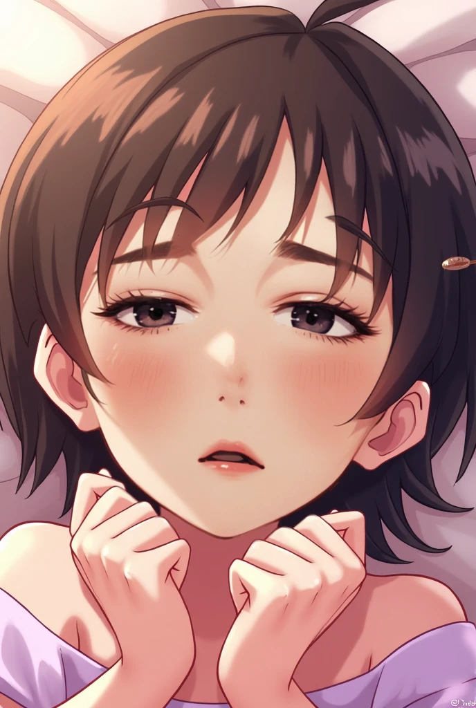 (((NSFW:1.3))), (((Sweat:1.9 Best Quality Masterpiece High Resolution Perfect Human Body:1.3 8 heads:1.6))), (((On the white sheets:1.9. Lie on your back:1.3. It feels good to have a penis inserted:2.4. Sex:1.9 Giving a blowjob:1.9 Troubled Face:1.3. Gang Rape:1.9))), (((Dark Room:1.3. Apartment Room:1.3. Night:1.3)))、(((Brown Hair:1.6. Wavy Hair:1.3. Bob Cut Hair:1.6. Round Eyes Beauty:1.3. Shapely breasts, brown eyes, side-swept bangs:1.6 naked:1.3. My cheeks are red:1.3)))、(((naked:1.9、Frowning:1.3))), (((Scream:1.3 Cute:1.3)))