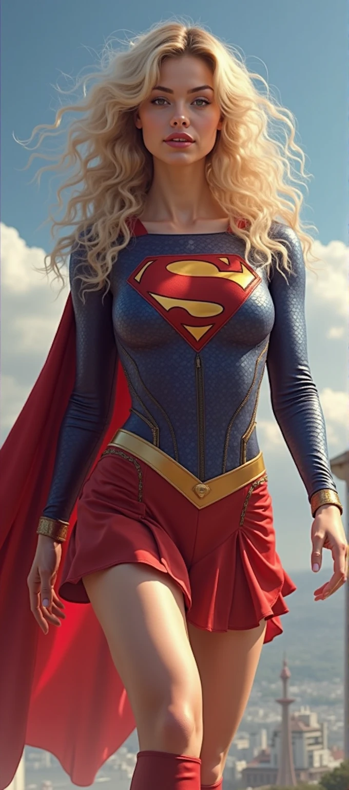 Supergirl, Grinning. Roupa grande.