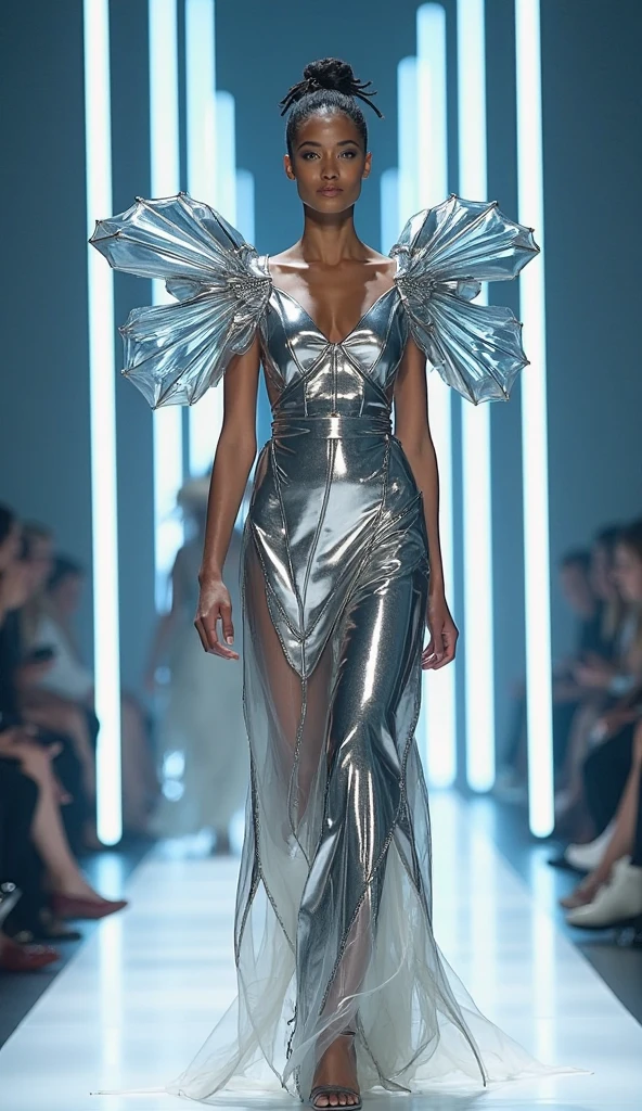 Create a stage outfit inspired by Joost Klein and Käärija for a contest but extravagant