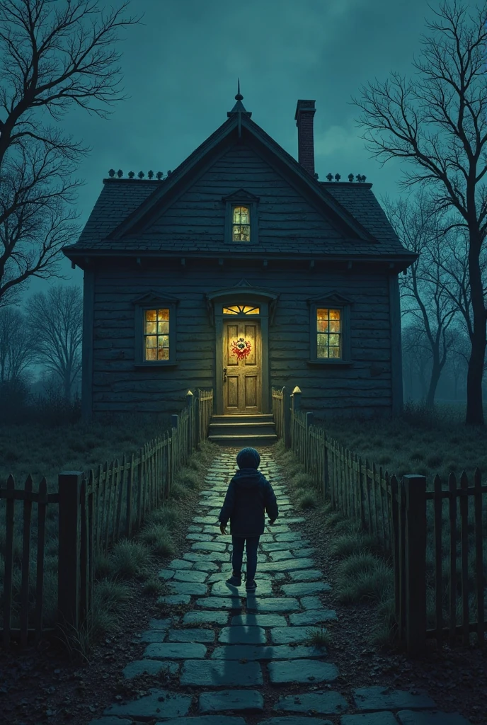 The boy Ethan visits the old house every year on that same night, lighting a candle inside.