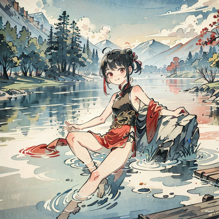 ((nsfw)), (((nude))), ((petite)), [curvy], (((spread legs))), (((open legs))) (((spread pussy))), (((crotch grab))), (((topless))), (((bottomless))), (((camellia flower hair ornament))), (face forward), (turn the body forward), (((shoot from front))), ((full body)), ((flat chest)), solo, 1girl, (((extremely awesome detailed loli and 9 years old and child and flat chest:1.6))), (((completely nude))), (pussy focus, extremely awesome detailed pussy, (spread pussy:1.2), spread legs:1.3), (bathing :1.4), extremely awesome detailed pretty face, extremely awesome detailed white skin and gleaming skin and sweat, BREAK, extremely awesome detailed Fuji Mountain and onsen, extremely awesome detailed fall leaves, sunset, extremely awesome detailed sky, extremely awesome detailed clouds, humid, autumn in japan, BREAK, dynamic angle, perspective, panorama, lens 135mm f1.8, light ray, dynamic light, backlighting, Core shadow, deep shadows, BREAK, (masterpiece:0.8), (extremely awesome detailed, best quality, highres, 8K HDR, perfect anatomy:1.3), 3d, (masutepiece, Best Quality:1.4), (Ultra-detailed:1.2), {Illustration,painting-like}, {studio lights}, (hot springs), [Best Shadow], (Konishi CSA)_(Shizuma CSA), (Alpha CDE:1.3)_(Gamma CDE:1.15), BREAK (Perfect Anatomy), (symmetrical eye, Ultra-detailed eyes, Beautiful eyes), (Sharp eyeliner, Ultra-detailed face, Beautiful face),(Red Eyes), Nice hand breaking, Perfect hands, hand of Guido Daniele, BREAK, BREAK is lol Mutsukikane KC, see through, ((big smile)), Open mouth, BREAK