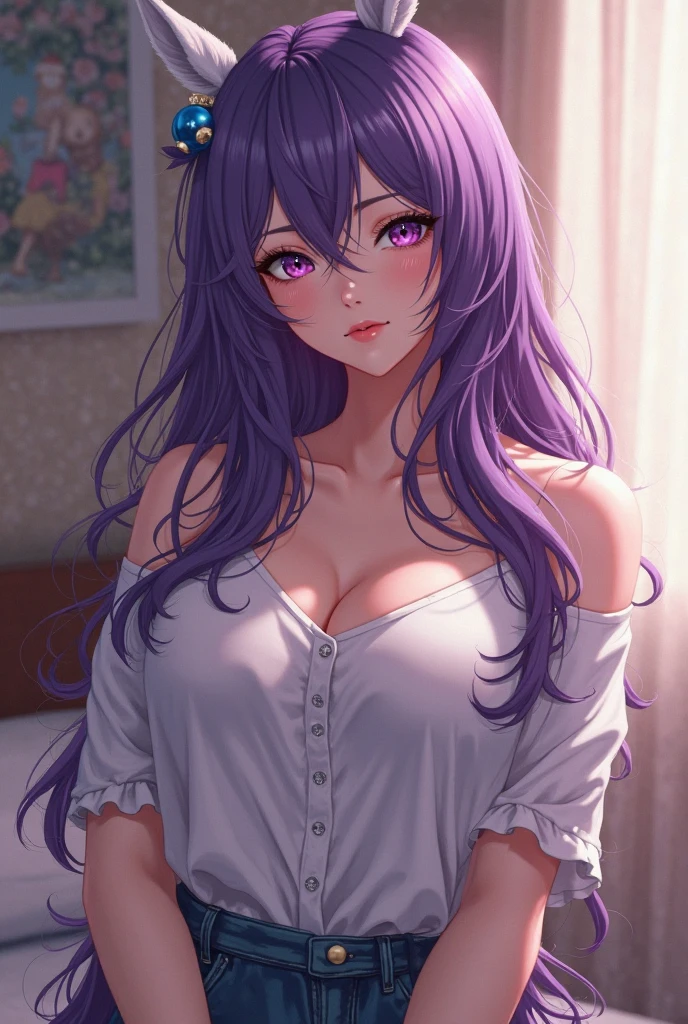 (8k, RAW photo, best quality, masterpiece:1.2), yjnn, 1girl, 2d anime, asian, bangs, bare_shoulders, bow, bra, breasts, brown_eyes, brown_hair, cleavage, lips, long_hair, long_sleeves, looking_at_viewer, medium_breasts, navel, nose, off_shoulder, open_clothes, open_shirt, panties, realistic, shirt, solo, stomach, underwear, undressing, upper_body, white_panties, japanese school uniform, Shiny skin, beautiful delicate face, beautiful delicate eyes ,(realistic, photo realistic:1), hand touches bra