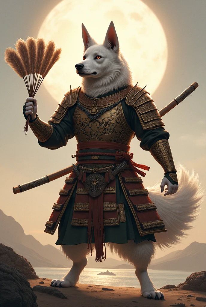 Full Length Shot, wolf anthropomorphism, shaman wizard, chinese ink style,amazing epic chinese ancient theme, martial arts style, Chinese fairy tale, highly detailed, dynamic, cinematic, stunning, realistic lighting and shading, vivid, vibrant, 8k,octane render, unreal engine, very detailed, concept art, realistic, Cry engine,