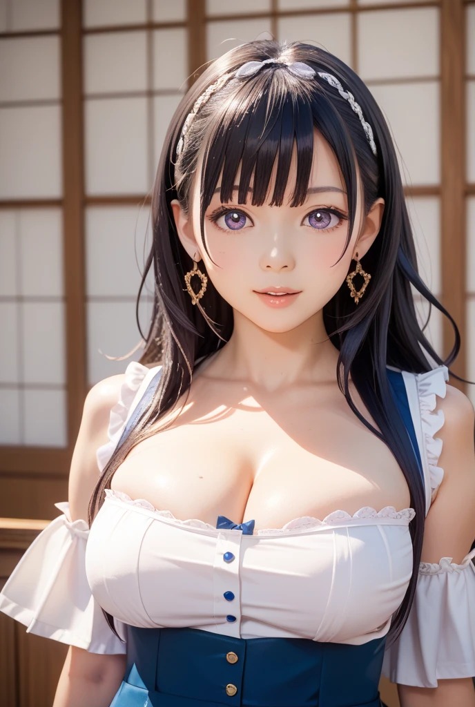 masterpiece、Best Quality、Black eyes,, , , 12 years old, cleavage, happy smile, smiling,,,,