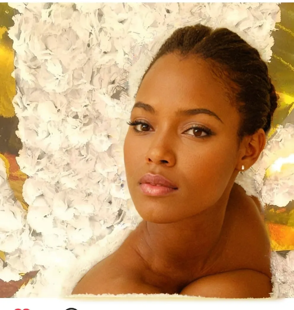 old retro poster, USSR, Caribbean seaside, Neon, photo shoot, 1 ultra hot gorgeous woman. Age 23. Smile. Happy. short white wavy hair, expressive breasts, in a white sundress with a pattern of flowers on fabric, fashionista, 80s, hd