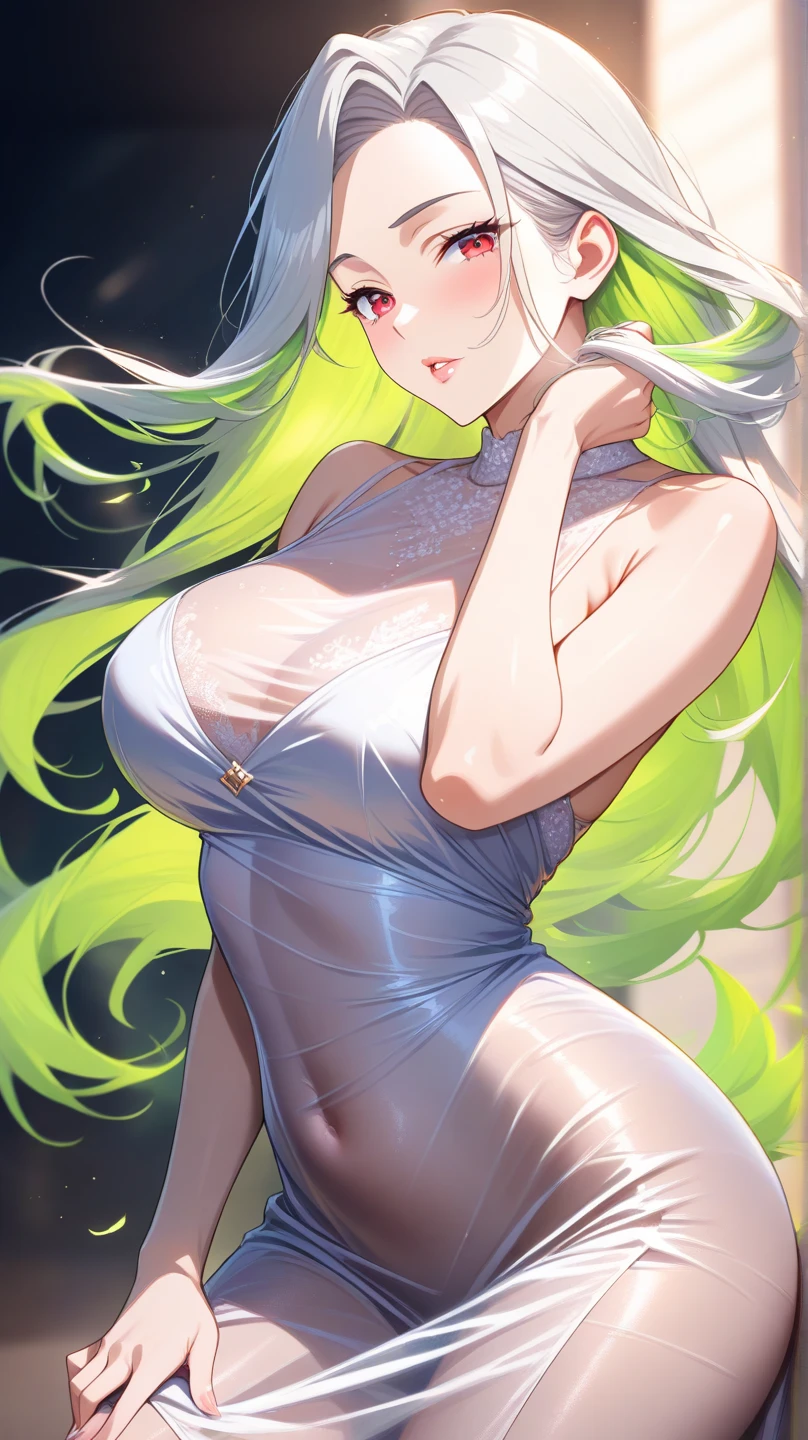 (Close-up)/+/+/Depth of Field/+/+/Genie Green hair/+/+/Green eyes,/+/+/High ponytail/+/+/Long hair/+/+/bangs, skinny shirt,/+/+/robe,/+/+/pants /+//collar/+/+/chain/+/+/bandage,/+//gemstone small_breasts,/+/+/sweat/+/+/ (sideboob,)/+/+/expressionless,/+/+/ handsome/+/+/ Dream Forest,/+/+// Flowers and meadows, /+/+/, petals fluttering in the wind, /+/+/ /+/+/high definition/+/+/ High contrast/+/+/ High saturation/+/+/Best shadows Perfect illumination/+/+/ original_outfit/+/+/Clear details, /+/+/chromatic aberration/+/+/Caustics