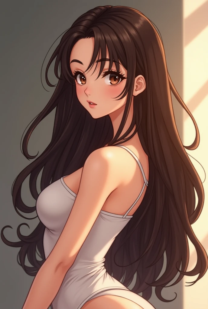 anime 2D long hair woman