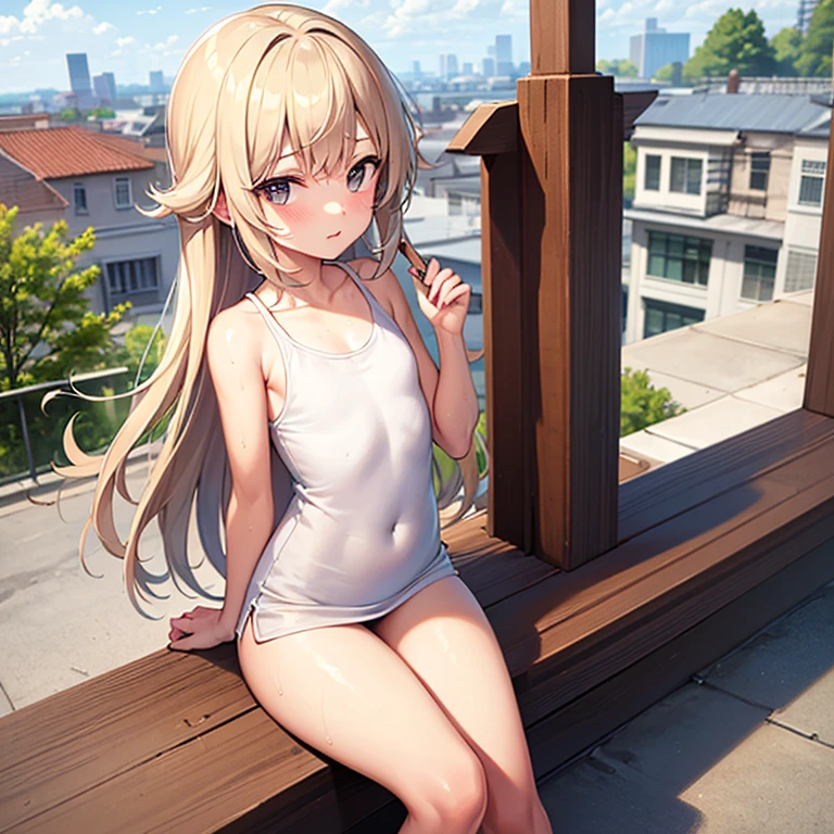 (8K, Highest quality, Highest quality, masterpiece), areola slip, top bikini, sit on the floor, ((shorts between labia)), (((denim shorts))), big breasts, ((spread legs 1:2)), (fullbody), ((seductive grin)), 1girl, ((long hair)), anime girl