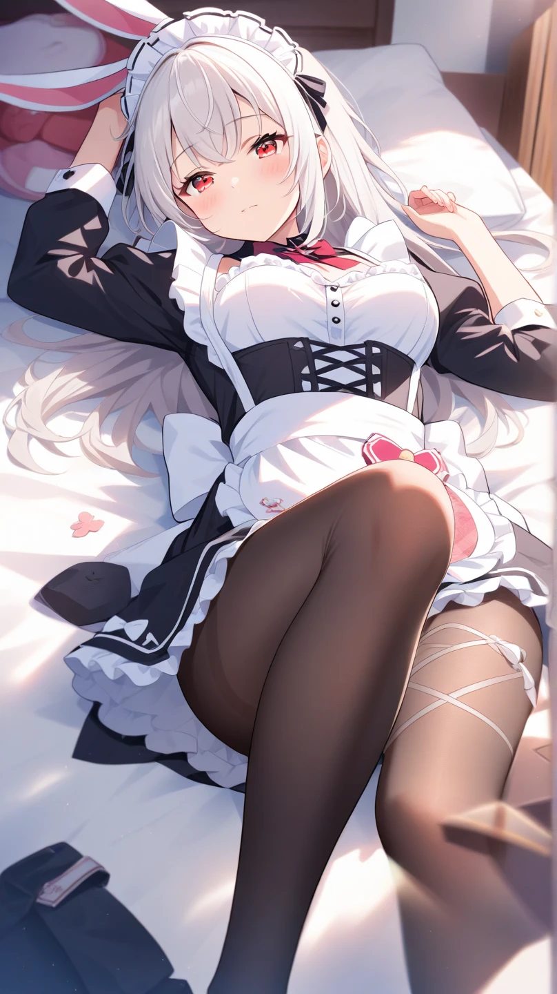 masutepiece, Best Quality, 1girl in, Solo, long_hair, up looking_で_viewer, White hair, Red Eyes, Smile, Bangs, Skirt, Shirt, long_sleeves, hat, Dress, Bow, Holding, Closed_Mouth, flower, frilld, hair_flower, flower petals, bouquet, Holding_flower, Center_frilld, bonnet, Holding_bouquet, Tachi-e, Full body, White background, nsfw nsfw nsfw nsfw nsfw nsfw nsfw nsfw nsfw nsfw masturbating squirting pussy