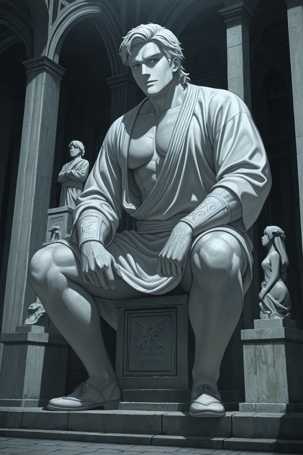 CREATE A REALISTIC IMAGE OF AN ANCIENT MASTER PHILOSOPHER ALONGSIDE AN APPRENTICE