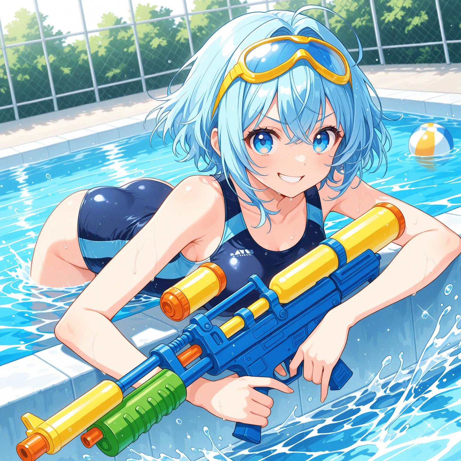 （（tmasterpiece，best qualtiy））， （1girll），（（a matural female）），blue hairs，By bangiddlebreast，（plumw）sporty attire，Jogging exercise, ชุดรัดรูป, sexy girl, camel toe, นั่งยอง, กางขาออกเล็กน้อย,