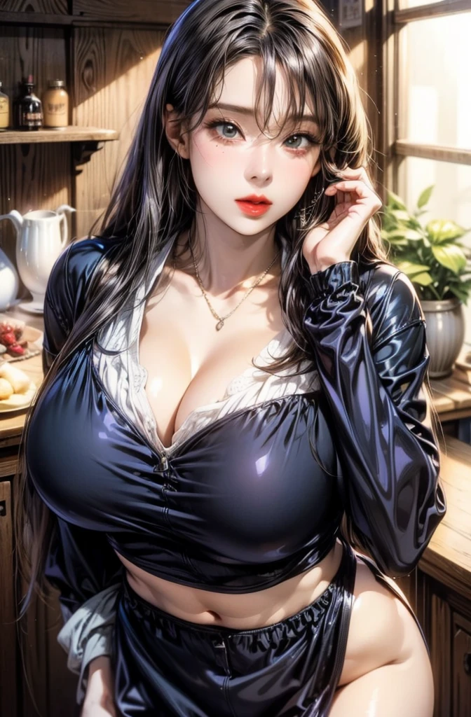 full-body shot，，30 years old，Mature woman,Delicate eyes，wrinkles around the eyes，A kind smile,(((Big 1.8))),(( 1.6)),(((Plump body 1.8))),(masterpiece:1.6, best quality), Intricate details, Written border depth，detailed, (Elegant Good 1.6)（Black 1.6　Garter belt,Pantyhose 1.6)，8K,best quality, masterpiece, Ultra-high resolution,, (Hair Bun)、In bed 1.6,　All Fours 1.6,1 Spread your legs.6,1 Open crotch.1.6, Fall backwards　Lean over