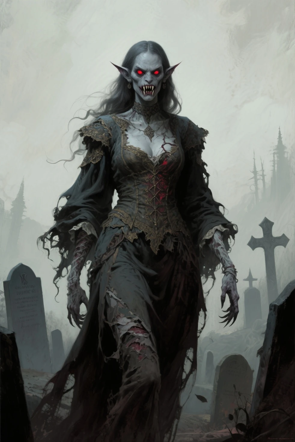 90's Anime, Dark Horror, Quality_masterpiece, Absurd res, score_9, score_8_up, (DARK masterpiece), source_Anime, ultra high quality, ultra detailed, (scarecrow:1.1), Hat, dark face, glowing eyes, dark night, wearing DRUID RAGS, round breasts, depiction of a SCARECROW in a large creepy wheat field, green creepy fog, pathway, serrated teeth, wicked, dark, shredded traps, creepy, horrifying, darkness, volumetric lighting, dramatic lighting, bokeh, depth of field, detailed background, mad look, demonic, dark arts, hkhorror, demonic, Bondage, aburdres, (((heavy fog))), cowboy shot, (low angle, from bellow), ((turning to the viewer)), wide open arms pose,