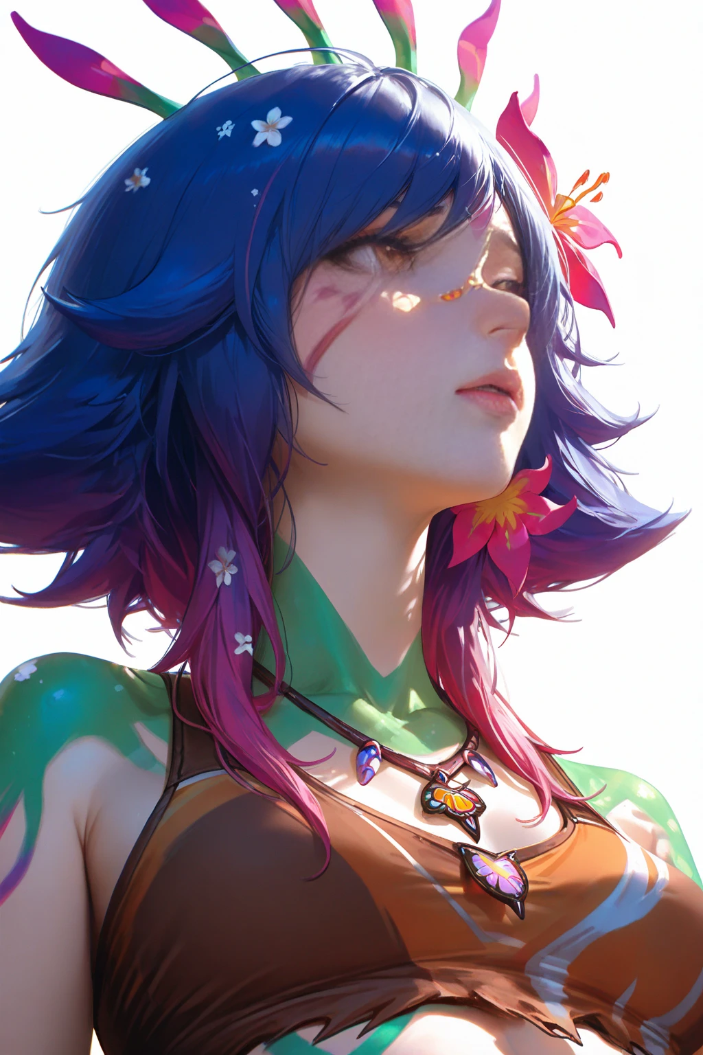 (NSFW, vaginal sex, having sex:1.4), (((mating press))), (masterpiece, top quality, best quality, official art, beautiful, cosmic, atmospheric, psychedelic, dreamlike and aesthetic:1.2), (1girl, green punk rock mohawk hair, tons of tattoos and piercings:1.2, super huge enormously gigantic tits), extreme detailed,(fractal art:1.3),colorful,highest detailed, cherry blossoms and butterflies blowing in the wind