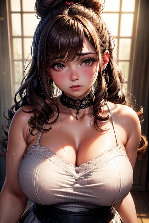 arafed femme pleinement , fille sexy aux yeux bleus, ultra realistic, Meticulously detailed, cheveux blonds selfie d'une jeune femme, Yeux de chambre, violette myers, sans maquillage, maquillage naturel, regarder directement la caméra, visage avec artgram, maquillage subtil, superbe photo de tout le corps à genoux sur le lit, dans la chambre, Medium to large bust, Resistant