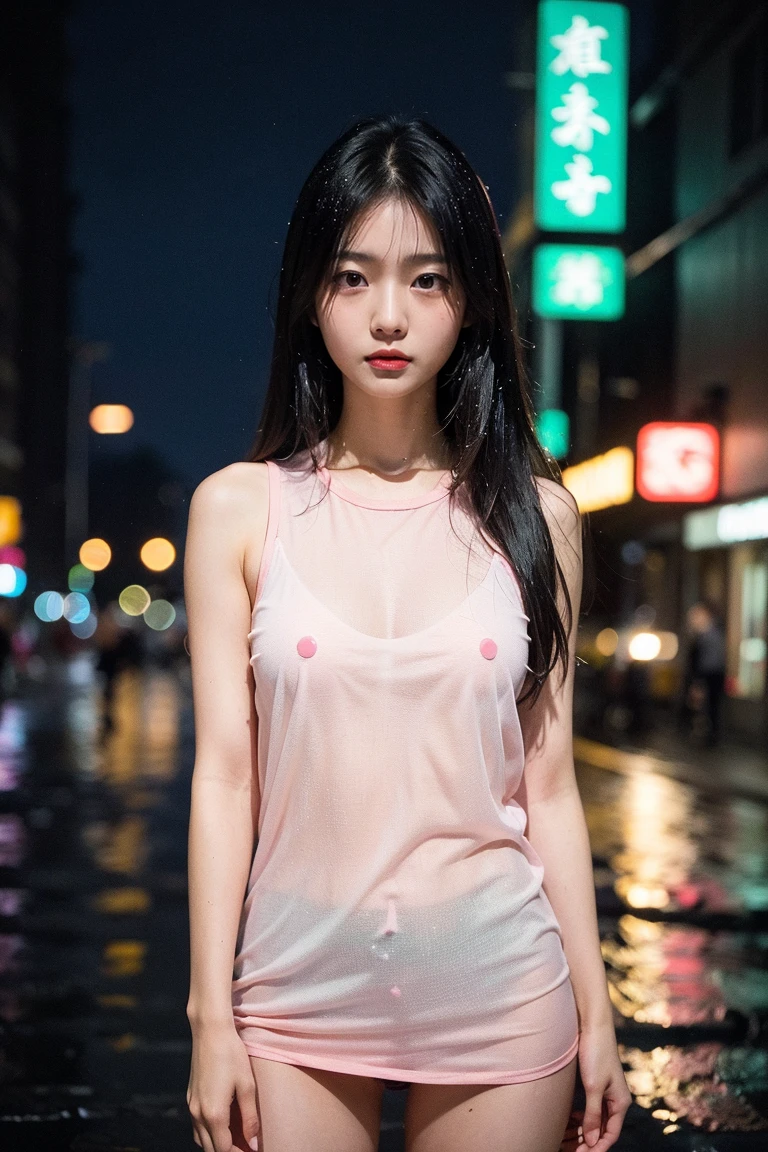 mix4,(8k, RAW photo, best quality, master:1.2), (realistic, photo-realistic:1.37),1girl,cute,cityscape,saigon 1990, night,rain,wet,professional lighting,photon mapping,radiosity,physically-based rendering , (no clothes:1.5), (naked), (naked body), (sexy body), (upper body shot), (perfect breasts)