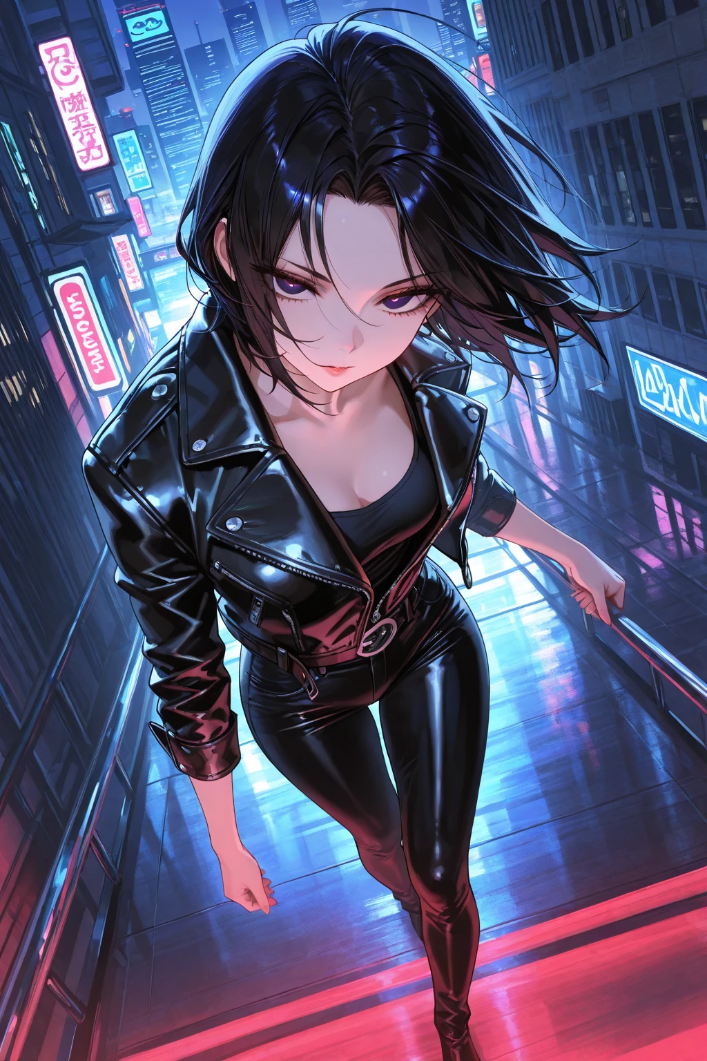 lzzy hale, black leather jacket, bikini, sitting on bench in park, smiling at viewer (((ultra realistic))(8k, RAW photo, best quality, masterpiece:1.2),ultra-detailed, (high detailed skin:1.2), 8k uhd, dslr, soft lighting, high quality, <lora:Lzzy_Hale_v1:0.6>