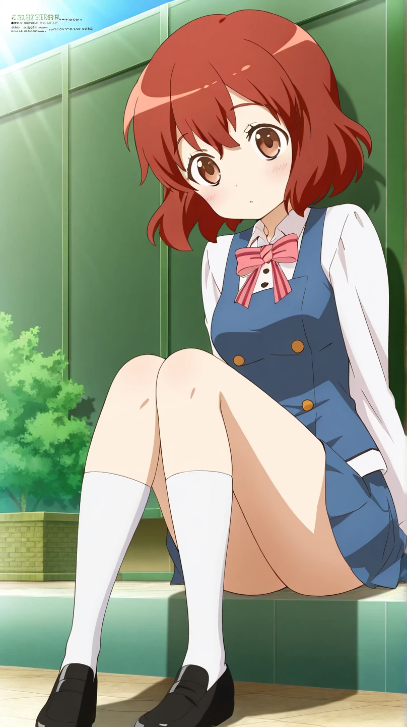 score_9, score_8_up, score_7_up, source_anime, rating_safe, intricate details, semi-realistic, , depth of field, 1girl, solo, <lora:shirayuki-hime_pony:0.96>, shirayuki-hime, red hair, green eyes, hair between eyes, short hair, from below, park, dawn, one leg up, open mouth, loungewear,, <lora:sdxl_lightning_8step_lora:1>