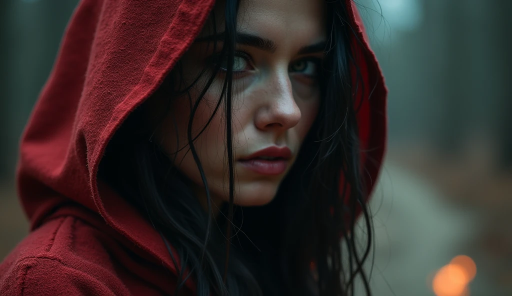 full body, (walking:1.1), (slow motion:1.2), assassin wearing black cloth made of liquid paint, wet dripping mascara, raining, wet, red cloak, (insanely detailed:1.5), ((analog)), (highest quality, Alessandro Casagrande, Greg Rutkowski, Sally Mann, concept art, 4k), (colourful), (high sharpness), ((detailed pupils)), red eyes, ((painting:1.1)), (digital painting:1.1), detailed face and eyes,Masterpiece, best quality, highly detailed photo:1, 8k, detailed face,photorealistic, (silver Hair,ponytail hair cut, ecstatic:1.1),(older woman:1.3),By jeremy mann, by sandra chevrier, by maciej kuciara,((samurai)), sharp, ((perfect body)), realistic, real shadow, 3d, ((crop top)), ((full body)), ((forest background)), (by Michelangelo)