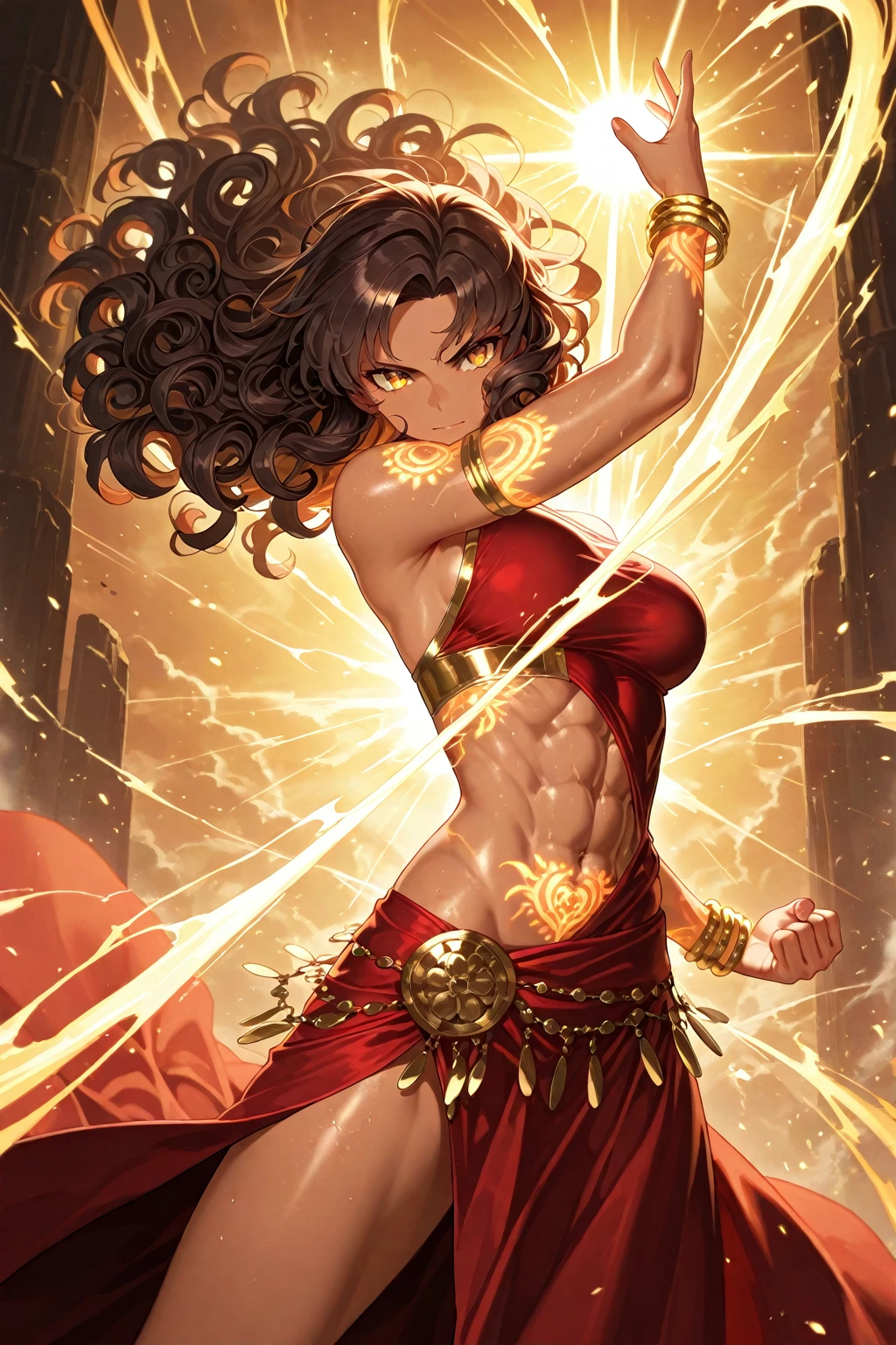 (8k, RAW photos, minino:1.1) ,female,(looki at viewer company),cowboy lens,Japanese,utahime / (jujutsu kaisen\),(fullbody saree:1.1),La Brett Piercing,cleavage,((( saree))),seductive smile,Be red on the face, full body photo, standing, lean, muscular legs, muscular belly, Iori, scar on face, long hair, brown eyes, hair bow, blurry, bangs, scar on cheek, purple hair, ponytail, breasts, medium breasts, (no bindi) Professional lighting、photon mapping、physics-based rendering、dark theme,wearing wifs, jewellery and necklace, alone, extreme high quality, legs covering saree,