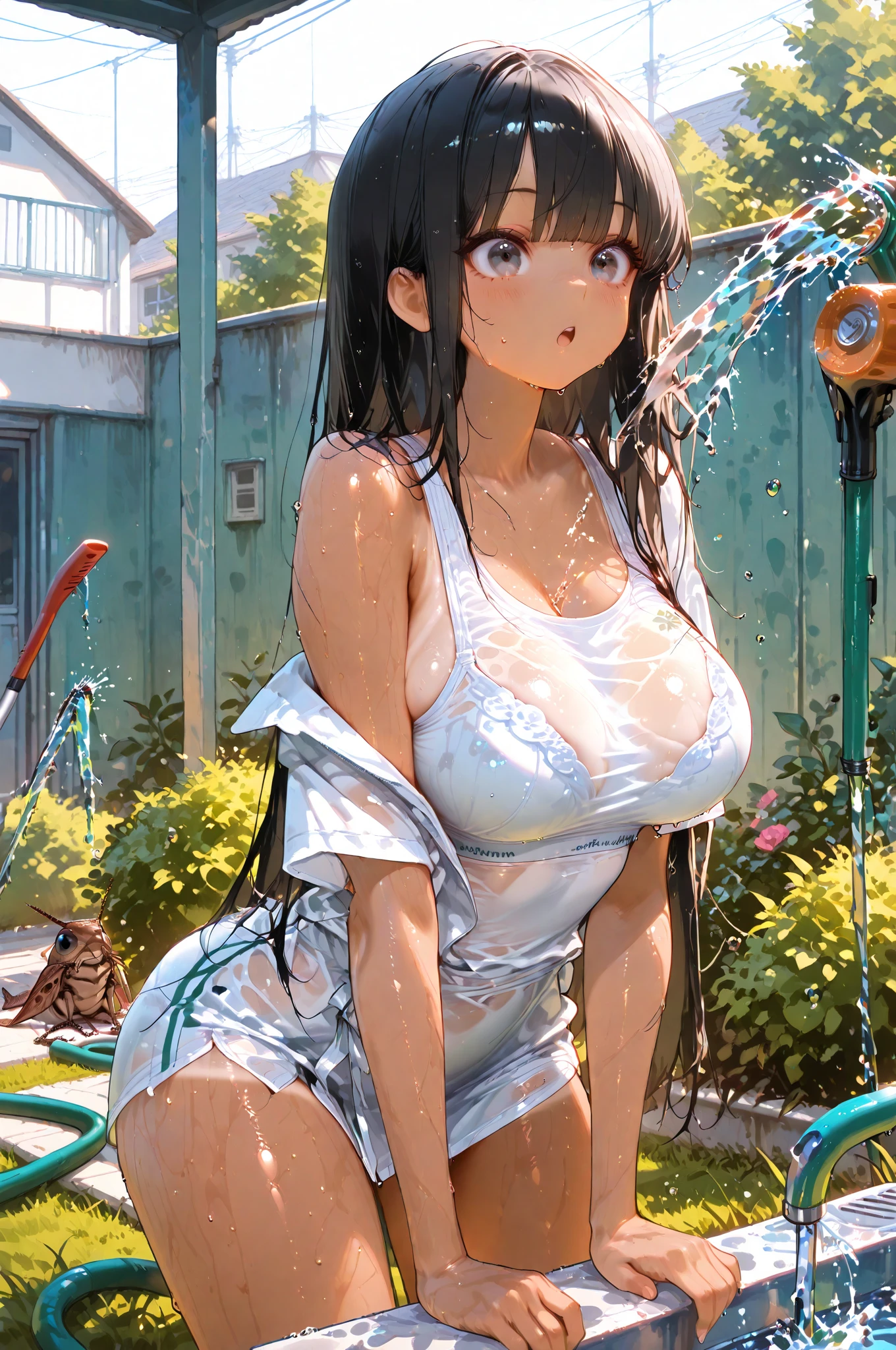 Absurd, Super detailedな,(In 8K:1.3),Masseter muscle area,(masterpiece:1.2)、(Highest quality)、4K、Super detailed、(Movement Structure:1.4)、(Shining Lights、Atmosphere lighting), High resolution, Best Quality、(One girl:1.4),Super detailedな,Bright colors、Treebreak Production Art、(Warm color light source:1.2),High-level image quality、Fine image quality、Intricate details,Volumetric Lighting,Realism BREAK、Profile、 (Idol face:1.2)、(15 years old:1.4)、Very beautiful face and eyes, Beautiful images、 natural make up、big eyes、 taking a bath、(Baby Face:1.5)、(Big Tits), (curvy body:1.3)、(glossy skin :1.5)、(Sweat:1.4), nsfw,(sitting in onsen water:1.5), (bathroom:1.2) 、 (Mint hair,high ponytail、wet hair:1.4)、 (Beautiful nipples)、(Delicate and detailed、naked)、 (orgasm face)、(White skin:1.4)、(shoot from side:1.2)