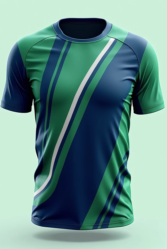 A back-to-back science club polo shirt Jersey with colors blue green and white. Then science related images.