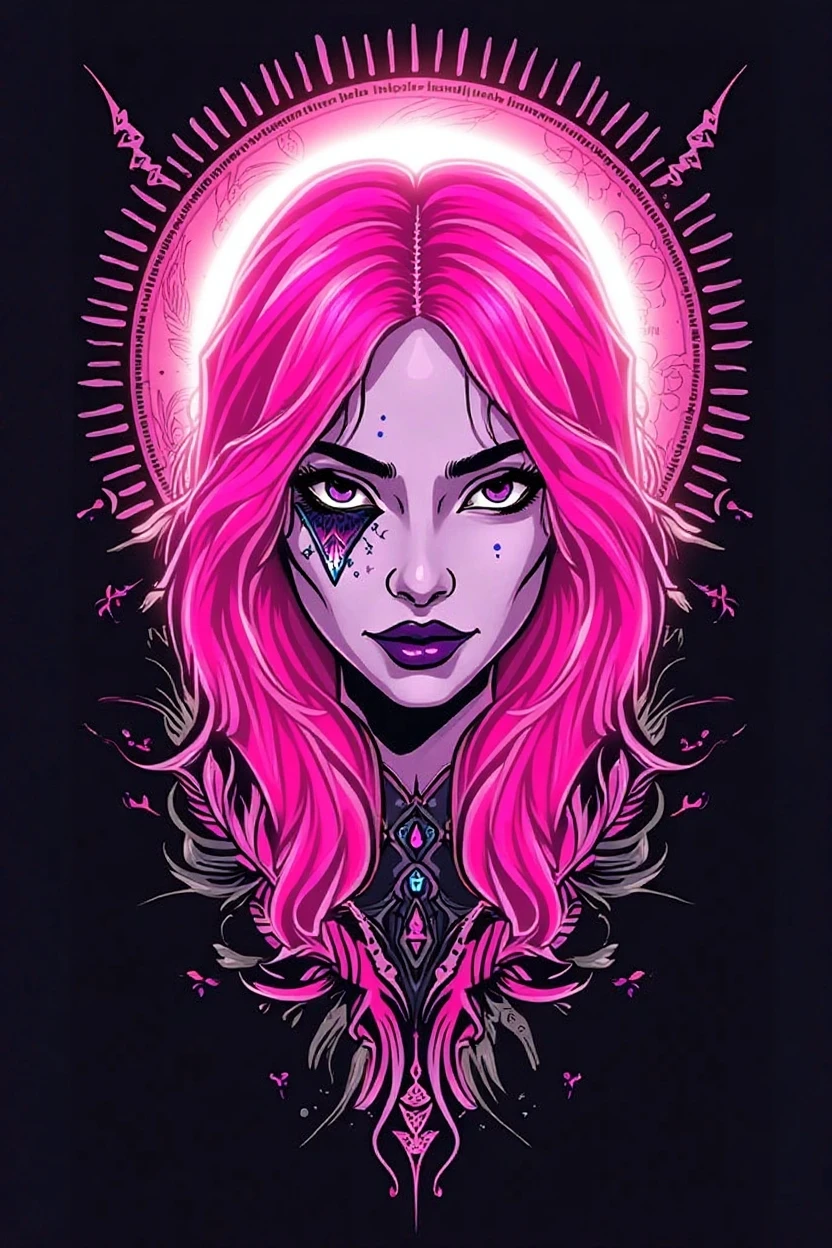 Create a logo that says Hells Angel with a wing, with pink details. referencing a pink-haired Japanese gangster woman