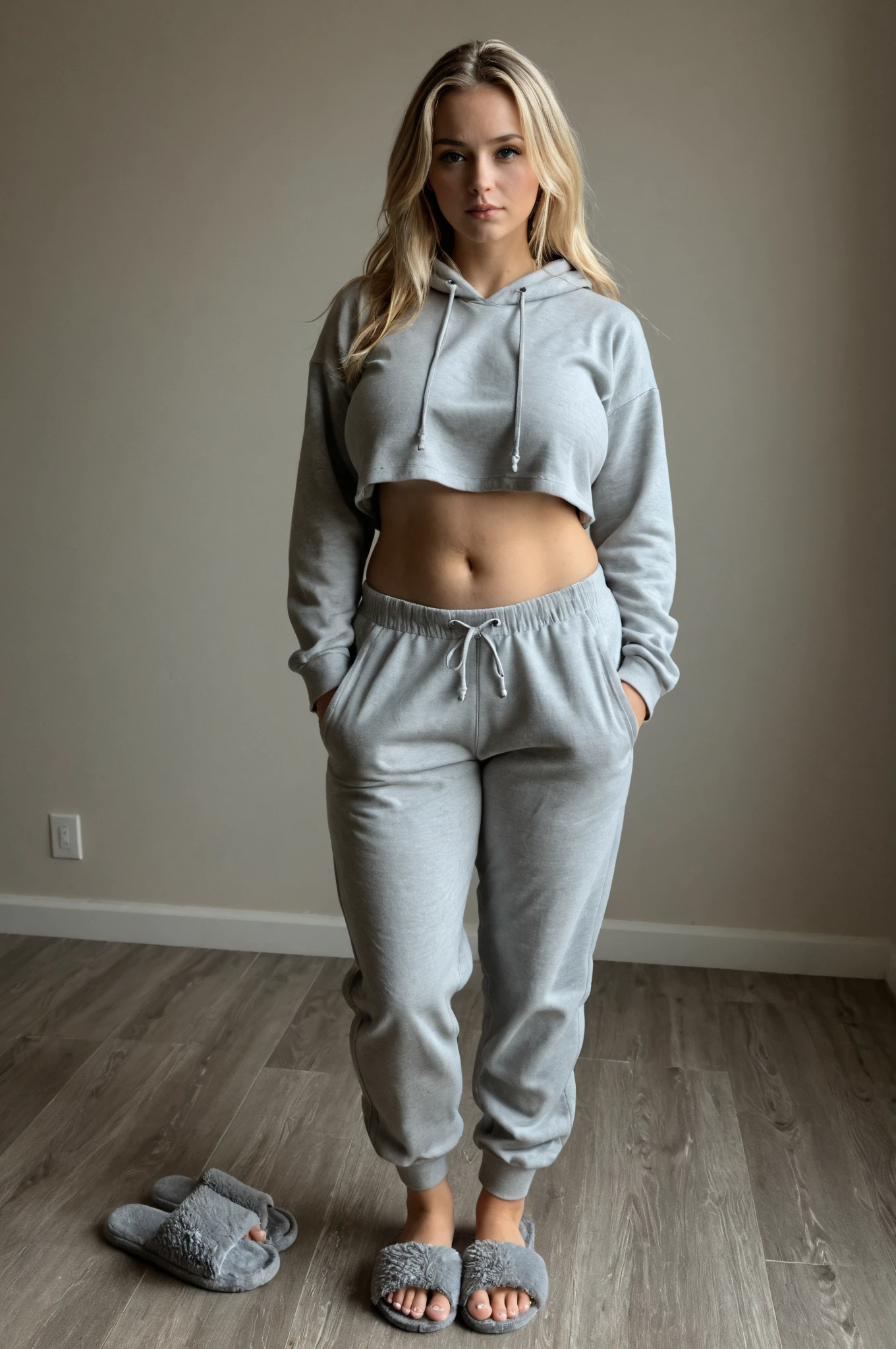 photo of a luxlana45274534563 wearing casual shirt with a hoodie and leggings, city street, blonde woman (36 years old:1.2) in tight pants showing volume, poses for the viewer, preparing for Extreme, a thick legs, tight clothes, nice curves, tight clothes, Chalet stamp!! fitness body, thin waist and thick hips, perfect body, Mom's ass, milf figure, middle-aged-beauty, photorealistic perfect body