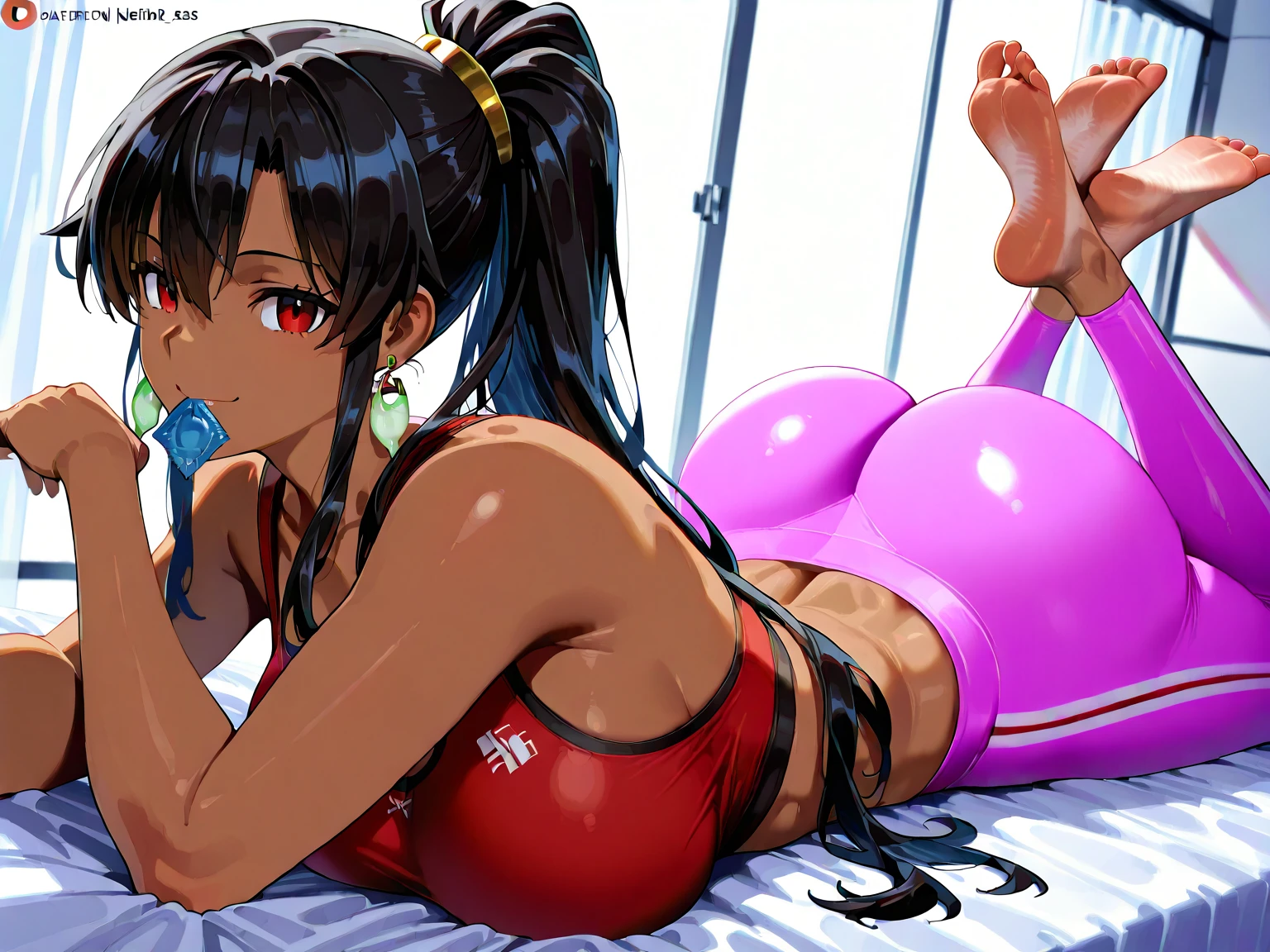 Nighttime Bar、Colorful neon、Seductive underwear with garters、Sit on a chair and pose with your legs wide open、Beautiful black hair woman, Huge Ass、Perfect body, Sexy pose, Beautiful female body, Big Breasts, tits, Beautiful body, Beautiful Bikini Models, At the Beach, Attractive body,Sexy pose、Big Breasts、Big Ass