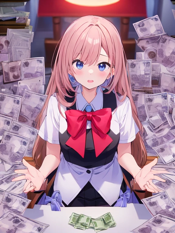 score_9, score_8_up, score_7_up, source_anime,
street,from side,(upper body:1),looking at viewer,
(holding money:1.2),
1girl,solo,shinju inui, long hair, pink hair, pink eyes,
shirt, bow, school uniform, white shirt, short sleeves, pleated skirt, serafuku, bowtie, sailor collar, vest, blue skirt, sweater vest,skirt,
(curvy body:1),(Slender body:1),(huge breasts:1),(sagging breasts:0.3),(covered nipples:0.6),
(embarrassed:1.8),(seductive:1.3),(scary:0.6),open eyes,(spoken blush:1.2),
(Aesthetic, cute, petite:1.0),zdyna_pose,
<lora:sd_xl_dpo_lora_v1:1> <lora:flat_sdxl:-0.5> <lora:StS_detail_slider_v1:3> <lora:[PONY] ALTXL_pony_0061_8:3> <lora:[PONY] noribsXL_001_4:3><lora:[PONY] pony_colorful_lbw_5x:1.2><lora:[SDXL 1.0] !action-sdxl-V0.5:1> <lora:shinju-inui-ponyxl-lora-nochekaiser:1> <lora:cashbaba_pony6:0.3> <lora:Oiled_Skin_PDXL_V1:0.5>