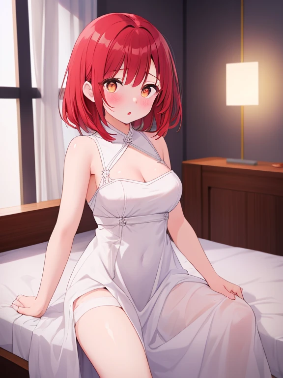 1girl, pyra \(xenoblade\), xenoblade chronicles \(series\), (xenoblade chronicles 2), standing, full body, slim body, naked, completely naked, red hair, red eyes, bedroom, <lora:mythra_pyra_pneuma-000050:0.4>, ((masterpiece)), (best quality), 8k, ultra-detailed, absurdress