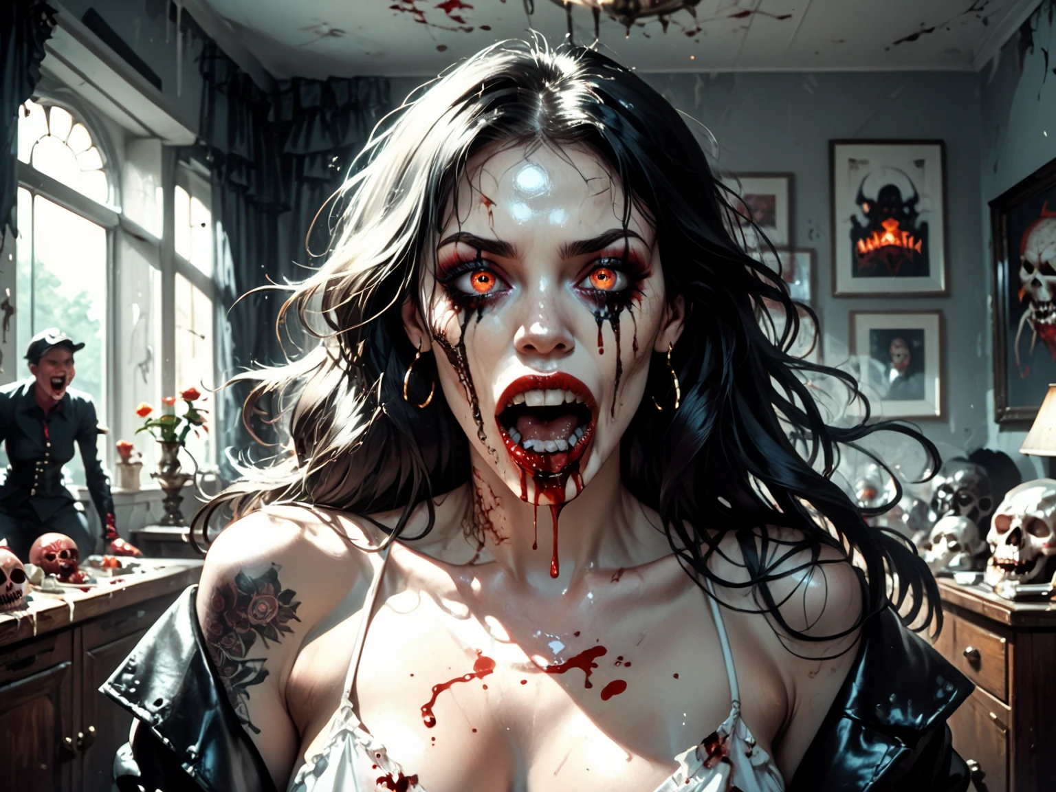 Horror punk, Misfits band, Cover art, Zombie Girl, Screaming Girl, HD