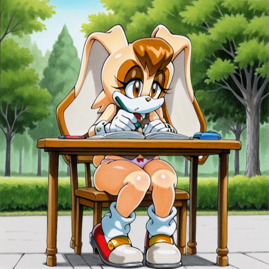 (feral:1.6), (quadrupedal:1.6), fluffy, classroom, (school uniform, dress:1.2), \(pokemon\), (Eevee:1.2), (Brown crotch:1.4), (((quadruped, feral, canine))), (Shy smile:1.4), (Half-lidded eyes:1.4), (Green eyes:1.2), (by Rukifox:1.2), blushing, (petite body:1.4), (solo:1.4), paws, (looking at viewer:1.2), (petite:1.4), paws, (Brown fur:1.4), (Brown crotch:1.4), (innie pussy:1.2), (On desk, spread legs, on back:1.2), (pussy juice:1.2), (dynamic pose:1.2), (Spreading self, spread pussy:1.4), (Multi nipples:1.2)
