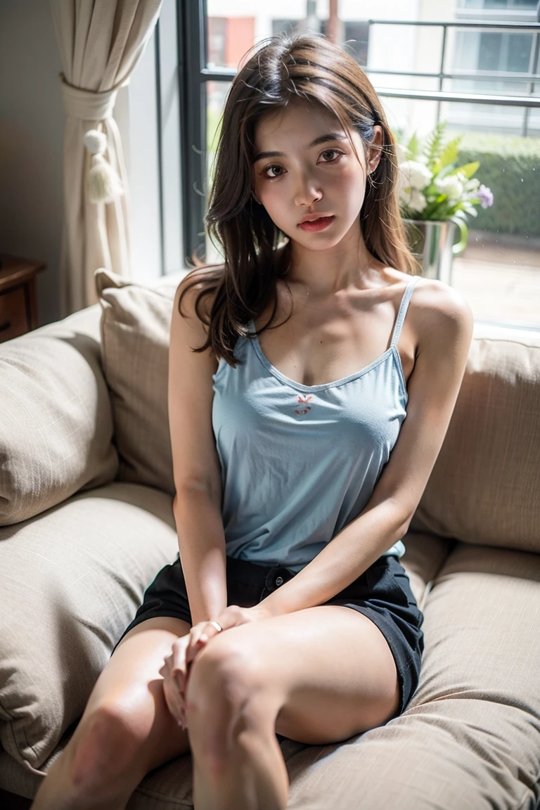 (8K, Raw photography, Superior Quality, ​masterpiece:1.2), (realisitic, Real Photographics:1.4, ultra-detailliert), Realistic face, face perfect, Realistic skin, Beautiful delicate face, Realistic eyes, perfect  eyes, Glowing eyes, lipgloss, Detailed lips, Perfect eyelashes, European Girl, sixteen years old, (Light brown and gold two-color hair, short-hair:1.2, Short with long locks), Long shot of one girl, The wind is beautiful, professional photograpy, deepshadow, NSFW, Makes you want to sneeze, RAW candid cinema, 16mm, color graded portra 400 film, remarkable color, A hyper-realistic, Textured skin, remarkable detailed pupils, realistic dull skin noise, visible skin detail, skin fuzz, dry skin, shot with cinematic camera, perfect viewpoint, Highly detailed, wide-angle lens, Hyper realistic, with dramatic sky, polarizing filter, Natural lighting, Vivid colors, everything in sharp focus, nffsw, nffsw, k uhd, glow effect, godrays, handdraw, render, 8K, Octane Render, cinema4d, blender, Dark, Super detailed in atmospheric 4K, Cinematic, Sharp Focus, great depth of field, masutepiece, Colors, 3d octane render, 4K, Concept art, Trending on ArtStation, hyper realisitic, Vivid colors, Highly detailed CG Unity 8k wallpaper, Trending on CGSociety, Convoluted, high detailing, Dramatic, Fantastic, Magnificent, eroticism, charming figure, Perfect udder, Beautiful nipple, absurderes, whisper love, Full of nature, flatter, a moon, natta, a choker, Wet with sweat all over the body、frown and close your eyes、languidly open mouth、Expression of pleasure、Trance、Blushing cheeks, public indecency, Undress, The shirt, open-shirt, Small breasts, chains, Girl in the air, Mix, Chained, (suspension), Raise both hands, Spread legs, (hands and feet are tied), appearance々Angle