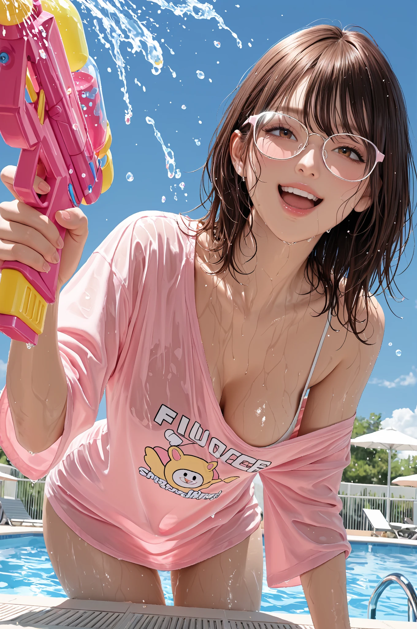 now the hot chick takes off her clothes, poping color,
