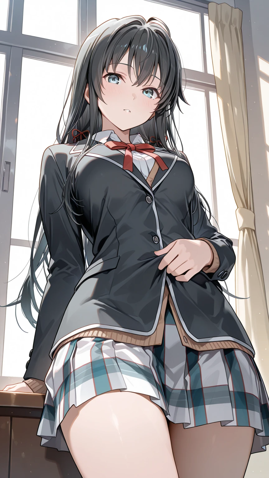 beautiful girl、14 years old、Twin tails、Pleated skirt、Black Pantyhose、panties under pantyhose、Sister&#39;s Room、Highest quality, smile,Please sit down and take off your boots.、Pink Panties、Sweaty buttocks、Sweaty crotch、Low Angle、Cowboy Shot、Show the soles of your feet、Steam from the soles of the feet、Sweaty feet