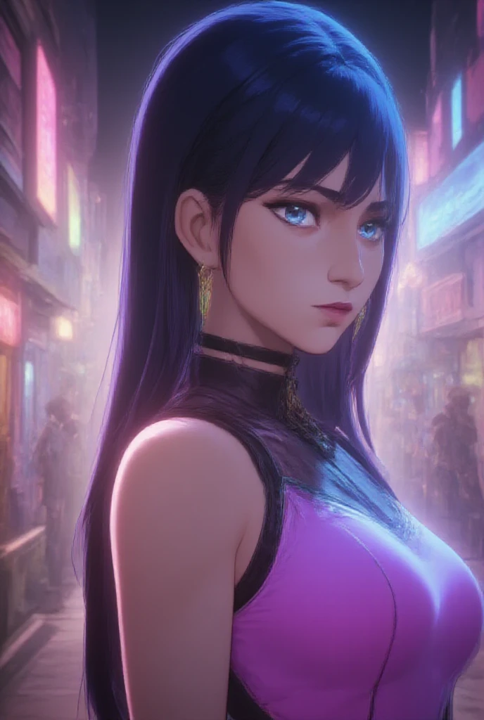 1girl, solo, looking at viewer, smile, makeup, sun, mid day, off-shoulder shirt (realistic:1.2), (realism), (masterpiece:1.2), (best quality), (ultra detailed), (8k, 4k, intricate),(full-body-shot:1), (85mm),light particles, lighting, (highly detailed:1.2),(detailed face:1.2), (gradients), sfw, colorful,(detailed eyes:1.2)(detailed background),detailed landscape, (dynamic angle:1.2), (dynamic pose:1.2), (rule of third_composition:1.3), (Line of action:1.2). Tifa Lockhart. Sexy Purple dress