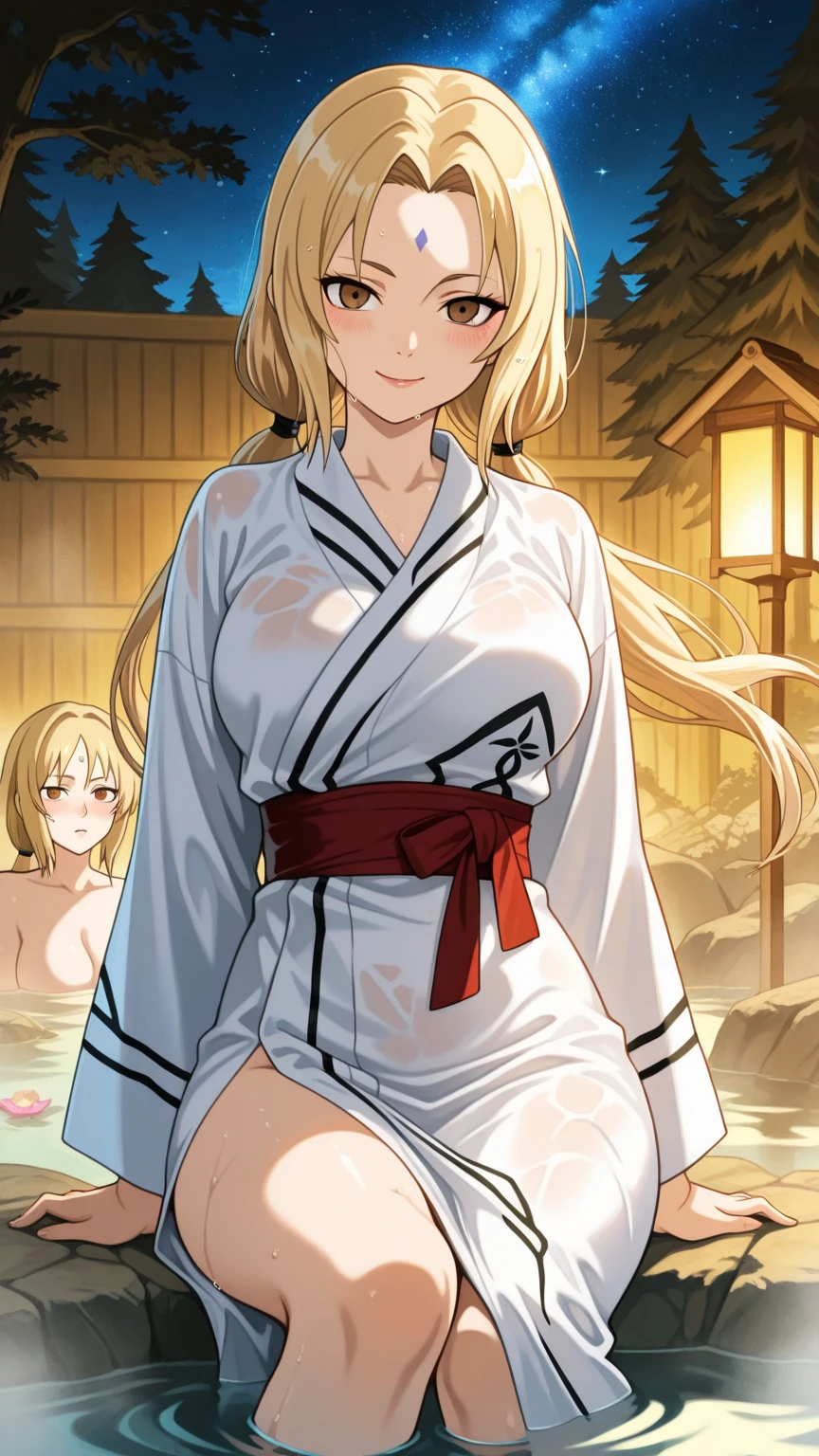 whole body, (1 Female), Fascinating face, Blonde, Medium Hair, Messy Hair, (Naked Towel:1.2), (Japanese hot springs, spa:1.3), (highest quality, masterpiece:1.1),