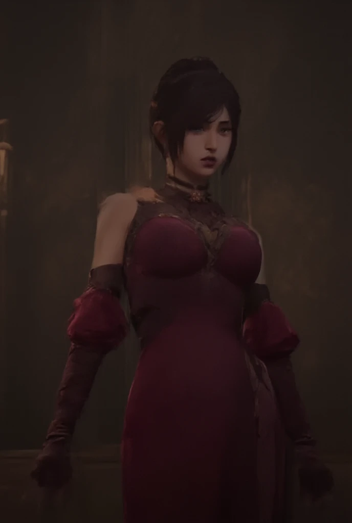 there is a woman in a red dress standing in a forest, cinematic goddess body shot, warrior outfit, fantasy outfit, mighty plump female sorceress, ornate bikini armor, succubus in tight short dress, thicc build, bikini-armor, evil princess of the wasteland, thicc, bikini armor, bikini armor female knight, lady in red armor